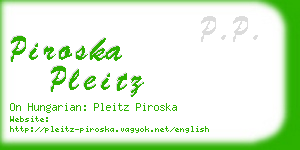 piroska pleitz business card